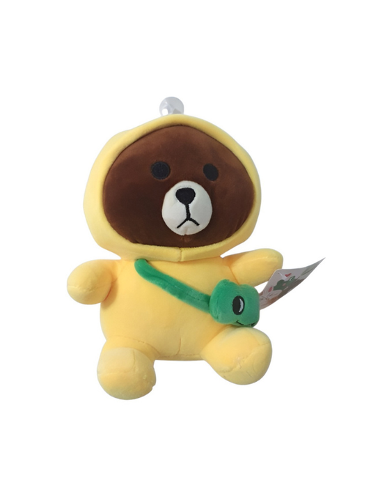 7-Inch Cute Teddy Bear Plush in Hoodie with Bag – Soft Stuffed Animal Toy Yellow ST12226.