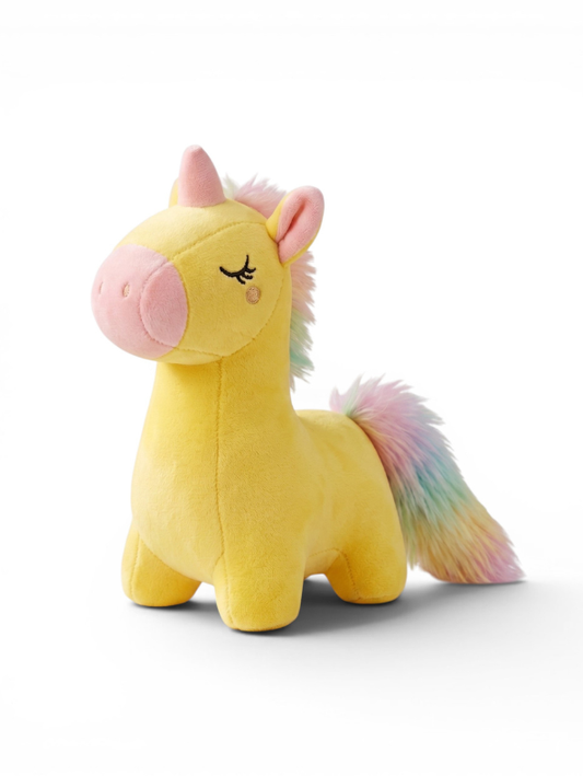 7-Inch Magical Unicorn Plush Toy Yellow ST14577.