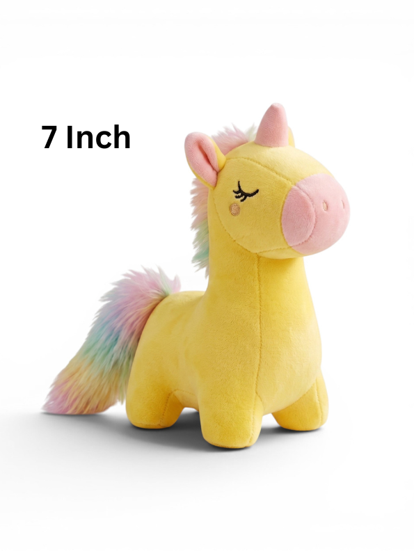 7-Inch Magical Unicorn Plush Toy Yellow ST14577.