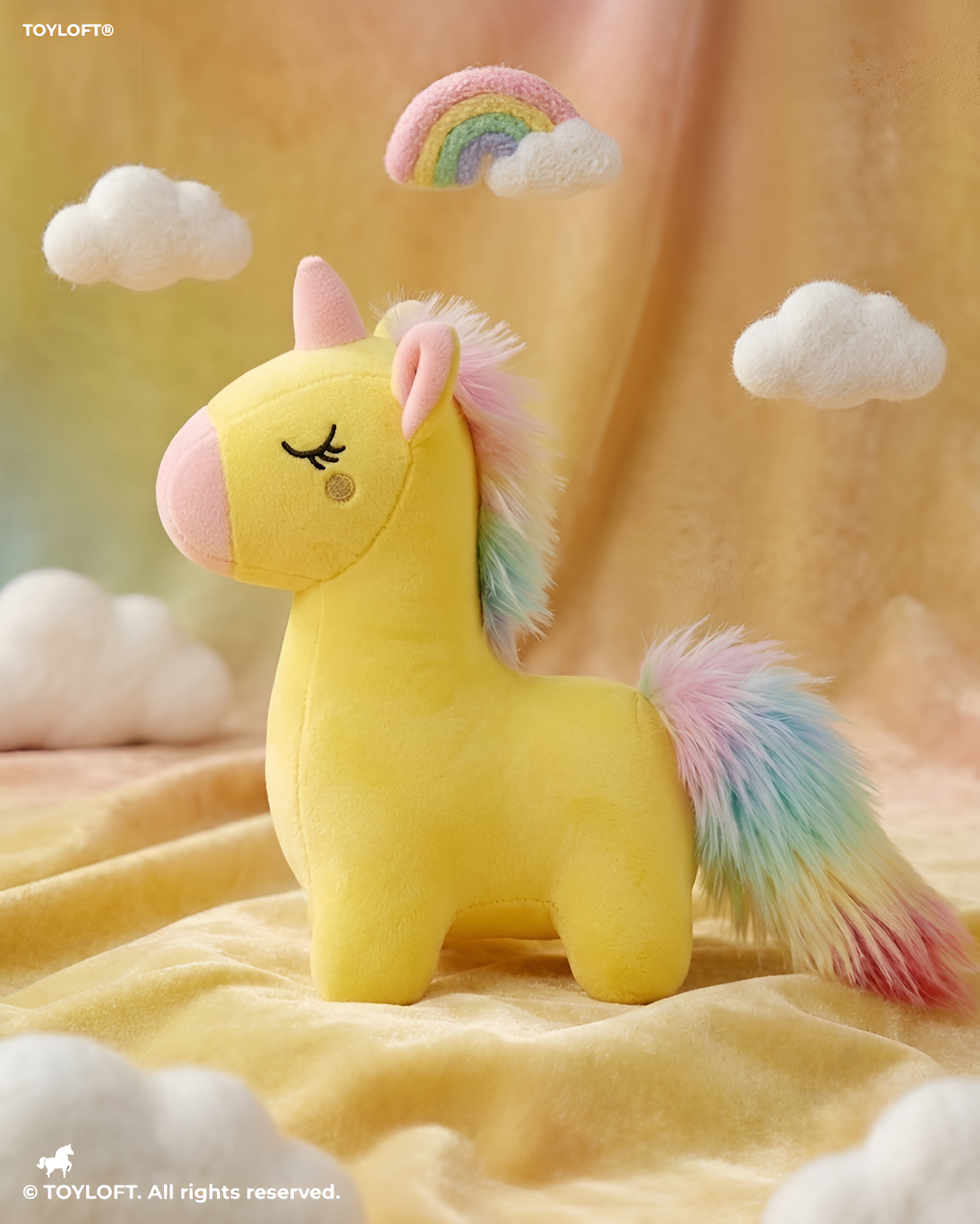 7-Inch Magical Unicorn Plush Toy Yellow ST14577.