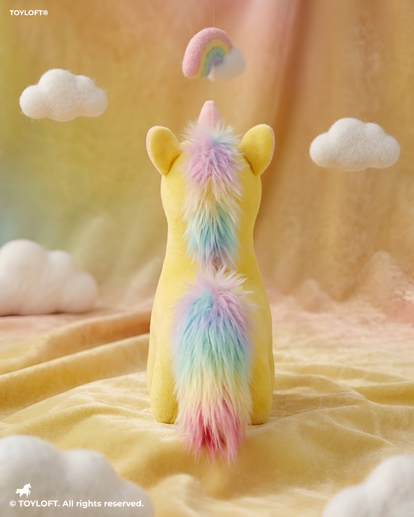 7-Inch Magical Unicorn Plush Toy Yellow ST14577.