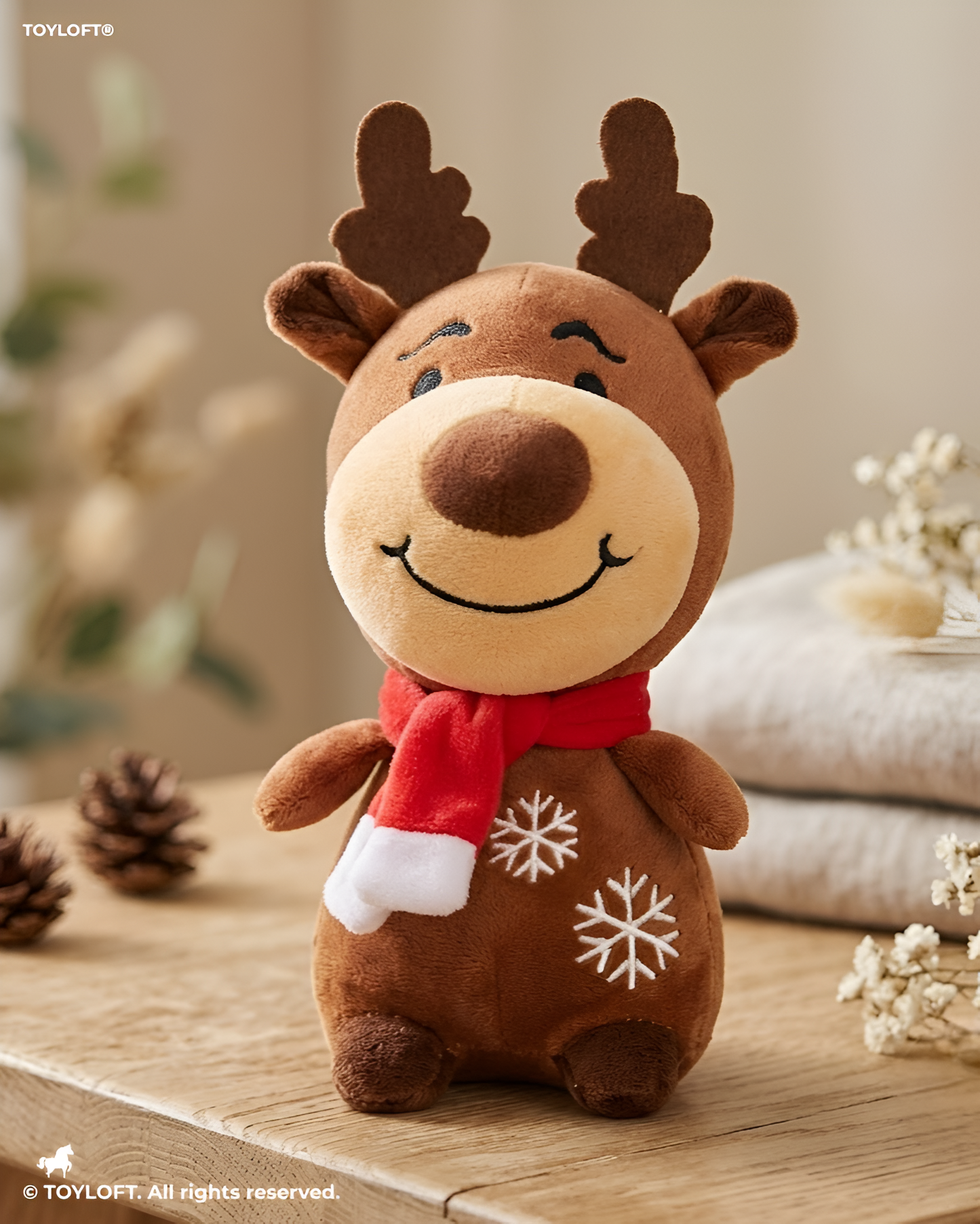 7-Inch Plush Reindeer Toy with Scarf ST14173.