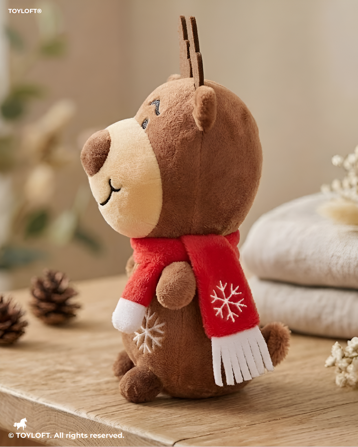 7-Inch Plush Reindeer Toy with Scarf ST14173.