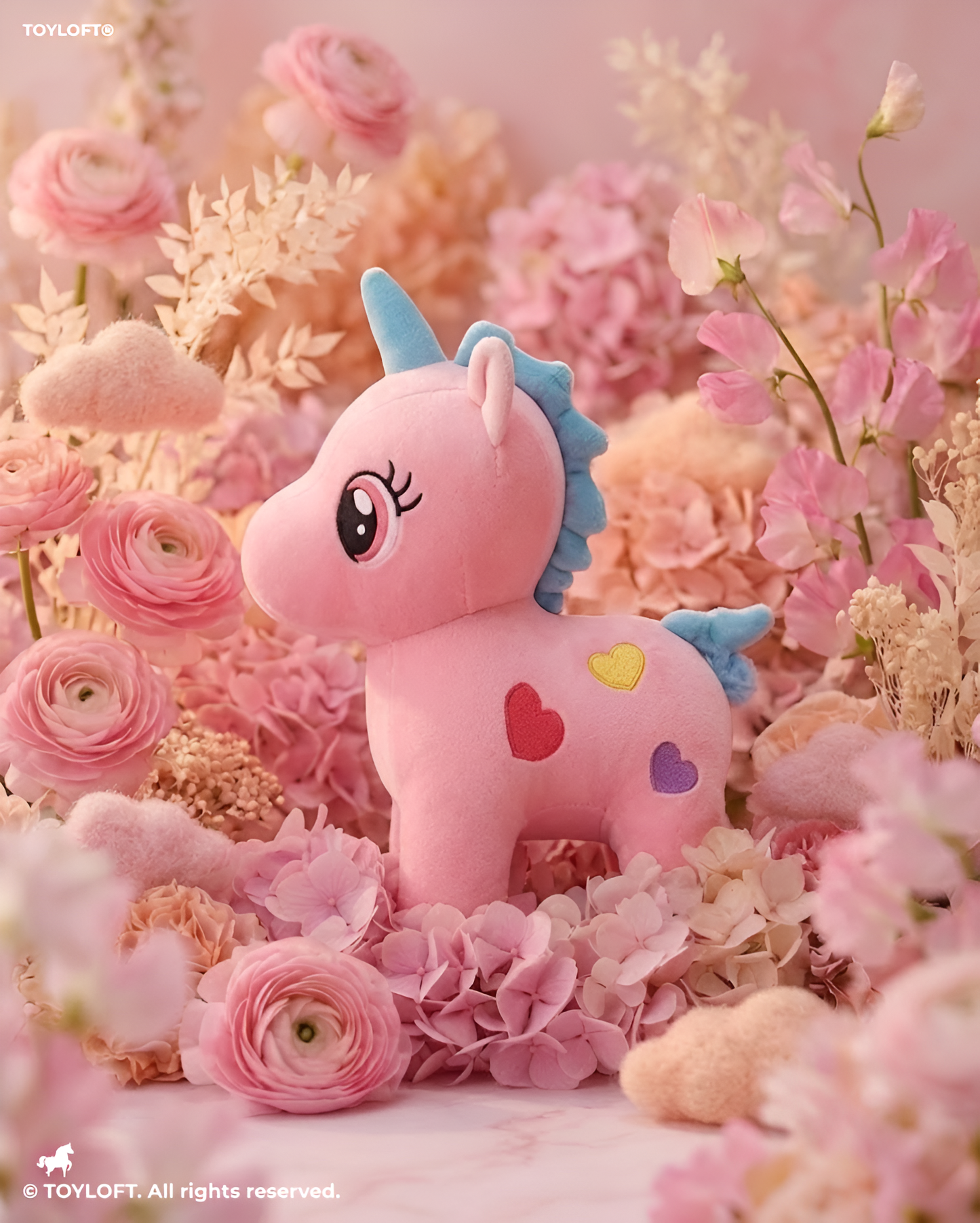 7-Inch Soft Plush Unicorn Teddy with Heart Pink ST11932.