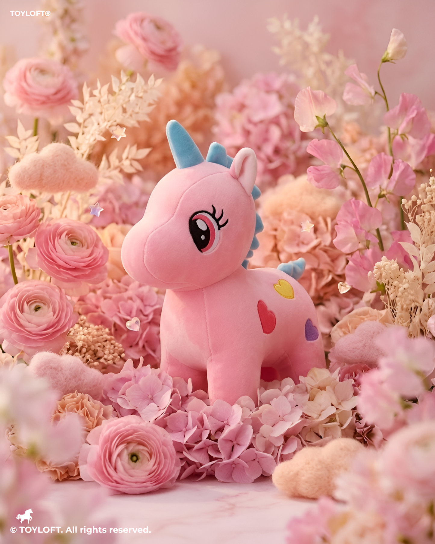 7-Inch Soft Plush Unicorn Teddy with Heart Pink ST11932.