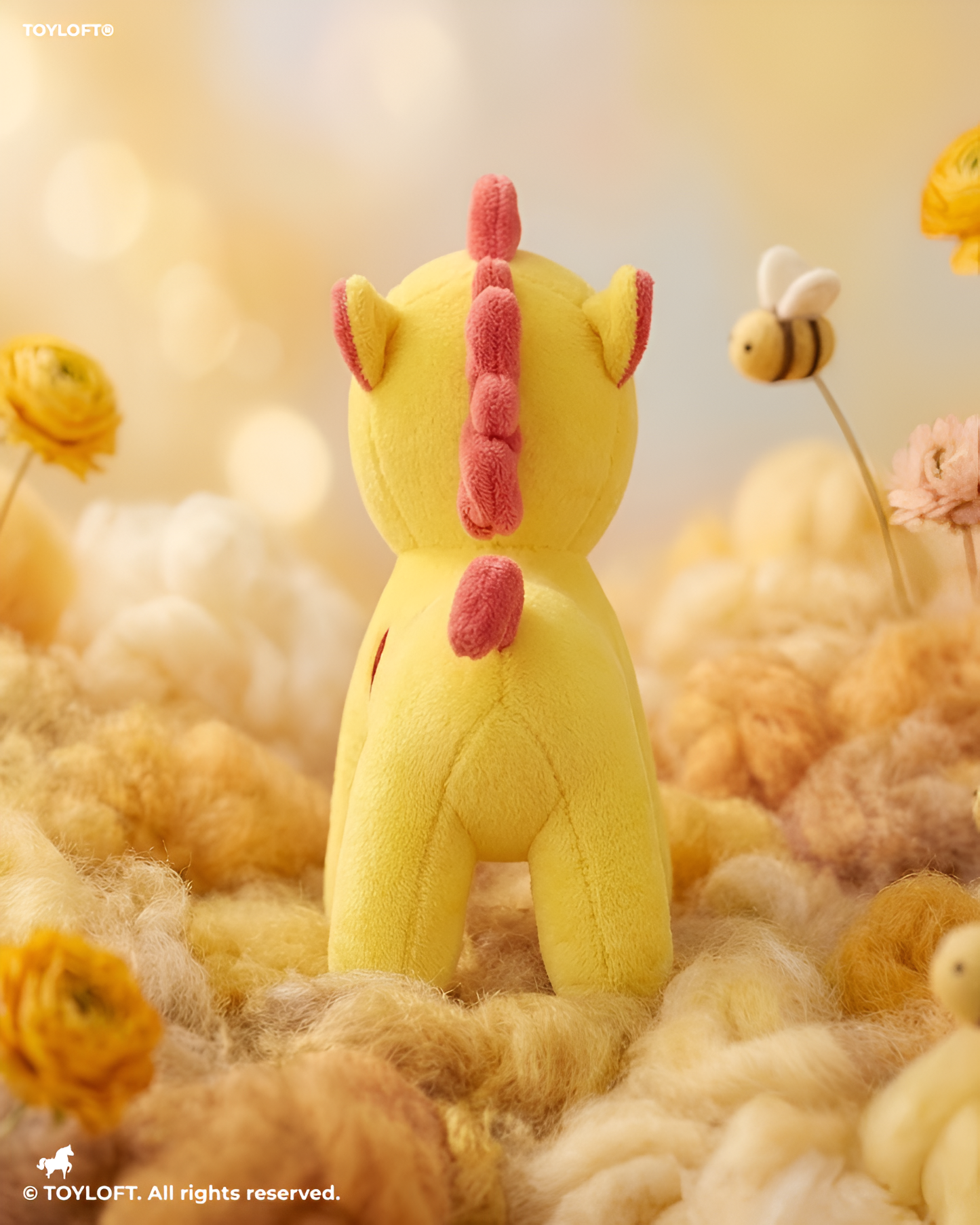 7-Inch Soft Plush Unicorn Teddy with Heart Yellow ST11932.