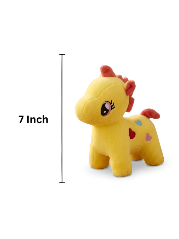 7-Inch Soft Plush Unicorn Teddy with Heart Yellow ST11932.