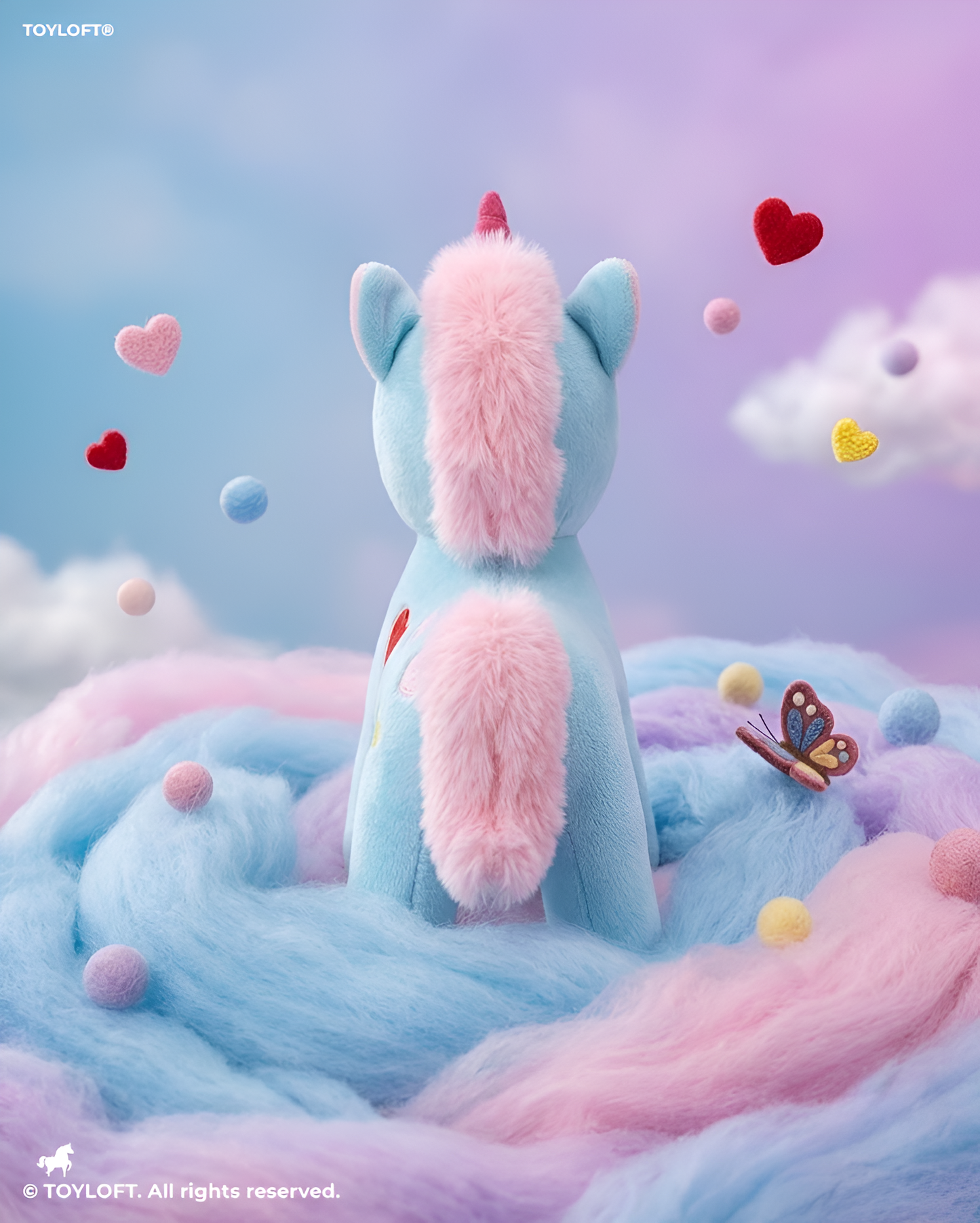 7-Inch Soft Plush Unicorn Teddy with Heart Blue ST11932.