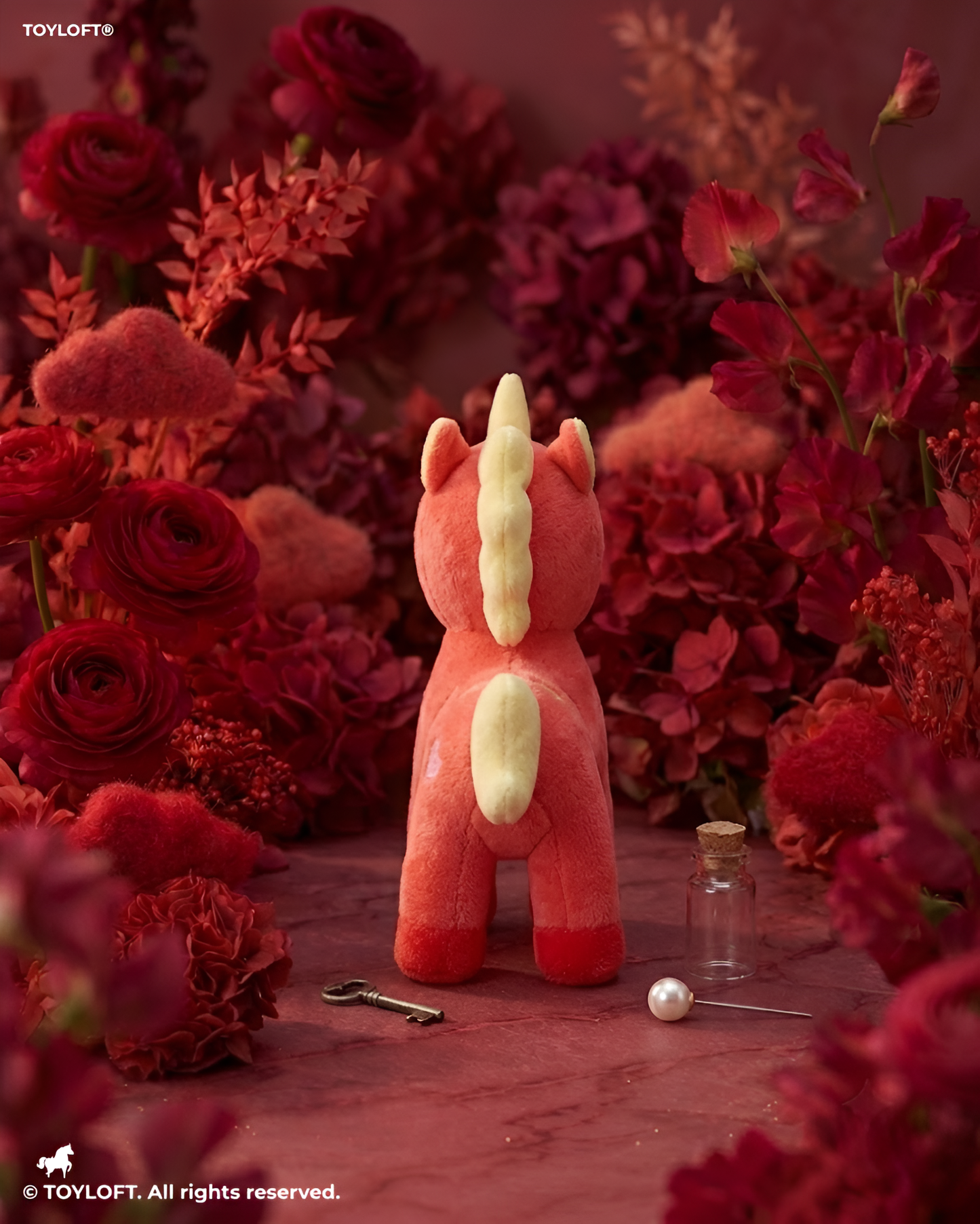 7-Inch Soft Plush Unicorn Teddy with Heart Red ST11932.