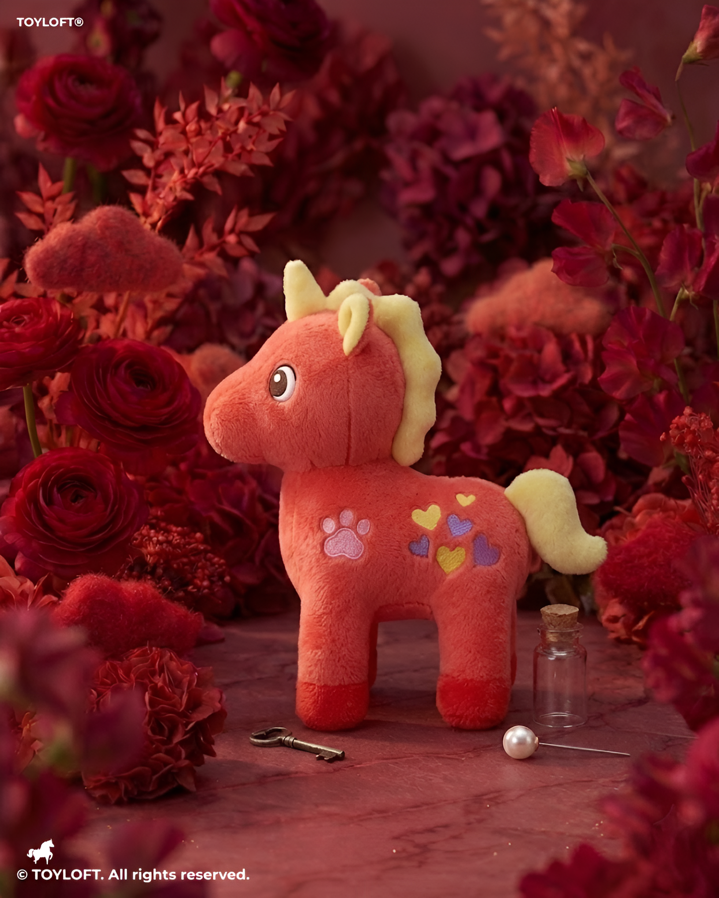 7-Inch Soft Plush Unicorn Teddy with Heart Red ST11932.