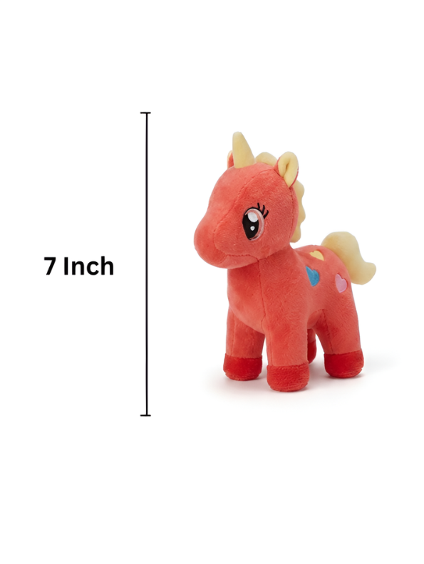 7-Inch Soft Plush Unicorn Teddy with Heart Red ST11932.