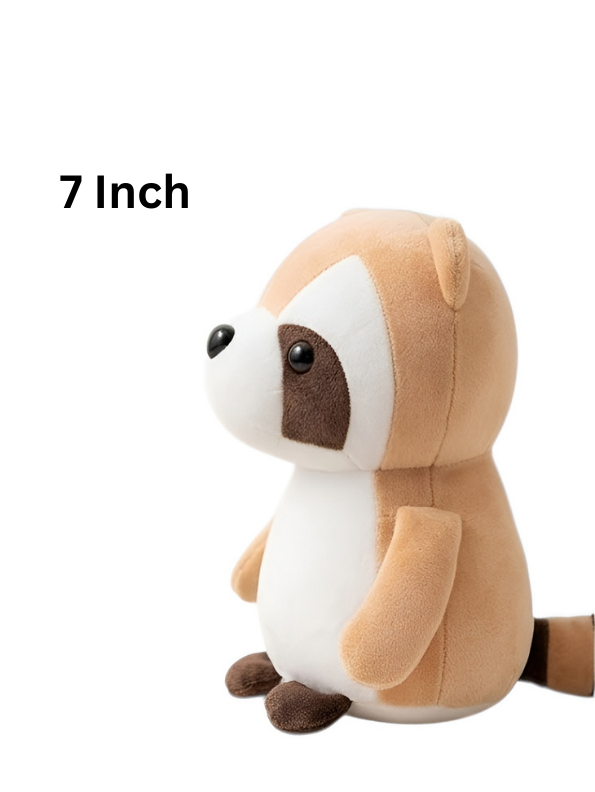 7-Inch Tan Raccoon Plush Toy – Soft Adorable Stuffed Animal Brown ST15927.