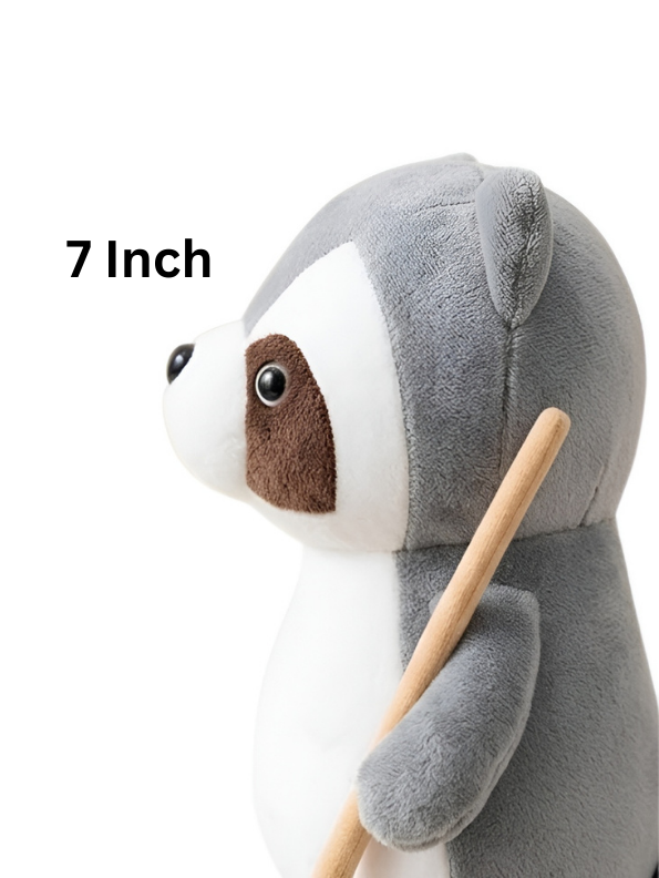 7-Inch Tan Raccoon Plush Toy – Soft Adorable Stuffed Animal Grey ST15927.