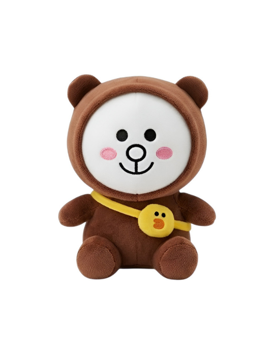 7-Inch Cute Teddy Bear Plush in Hoodie with Bag – Soft Stuffed Animal Toy Brown ST12226.