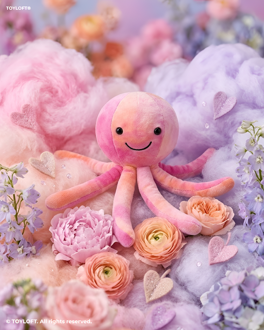 70 cm Plush Octopus Soft Toy Pink ST14847.