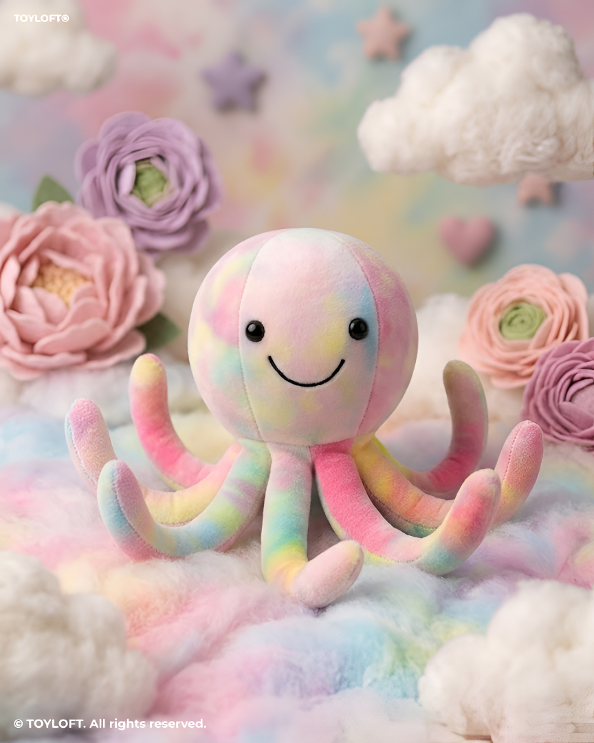 70 cm Plush Octopus Soft Toy White ST14847.