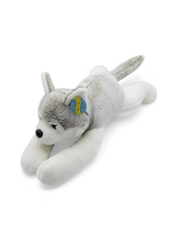 75cm Large Laying Husky Plush – Grey and White Soft Toy ST6708.
