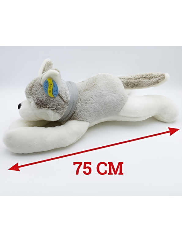 75cm Large Laying Husky Plush – Grey and White Soft Toy ST6708.