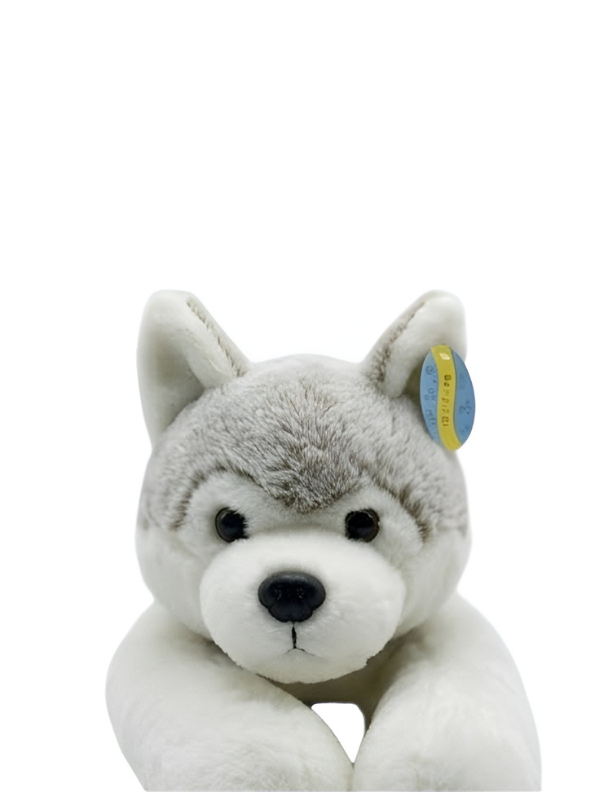 75cm Large Laying Husky Plush – Grey and White Soft Toy ST6708.