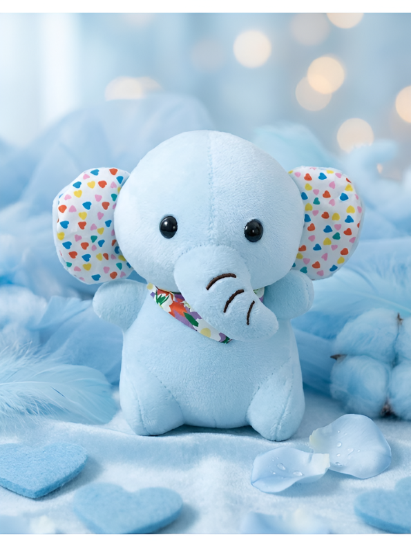 7 Inch Blue Elephant Plush Toy ST11120.