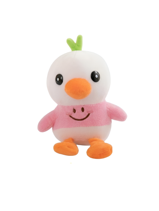 7 Inch Duck Plush Toy – Soft Stuffed Duck Animal with Smiley Face Pink ST11941.