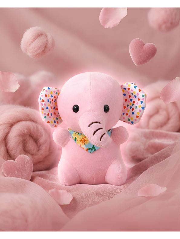 7 Inch Pink Elephant Plush Toy ST11120.