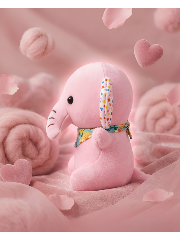 7 Inch Pink Elephant Plush Toy ST11120.