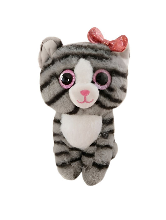 8-Inch Grey Tabby Cat Plush Toy ST14757.