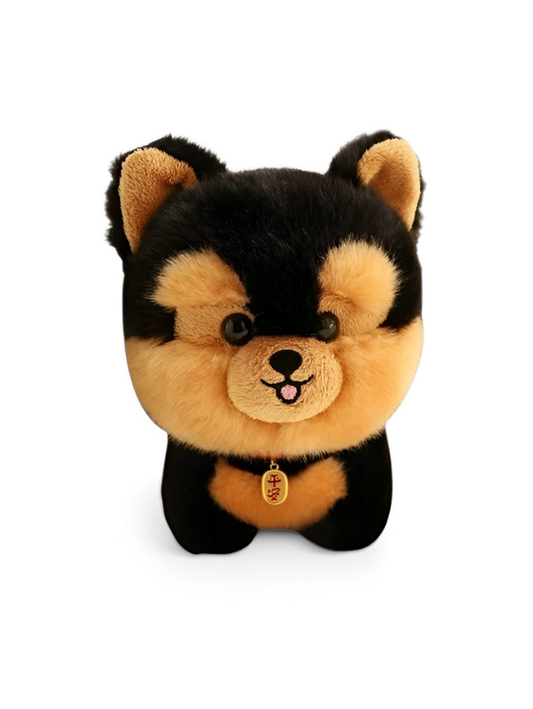 8-Inch Kawaii Black and Tan Puppy Plush Toy ST15757.