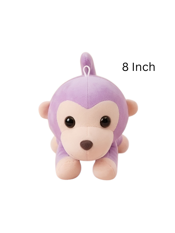 8-Inch Monkey Plush Toy with Long Tail – Soft Stuffed Animal Toy Lavender ST14177.