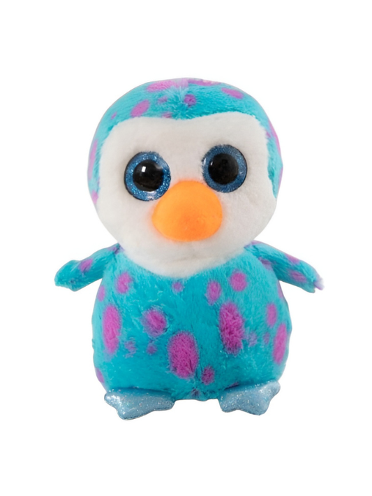 8-Inch Stuffed Penguin Plush Toy – Teal with Purple Polka Dots ST14759.