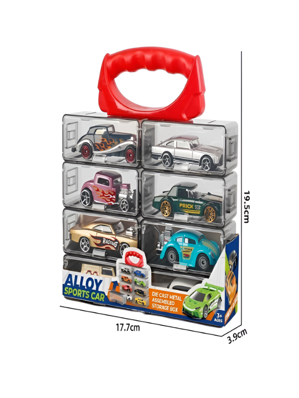 8-Piece Diecast Metal Sports Car Toy Set with Portable Storage Case TV7288.