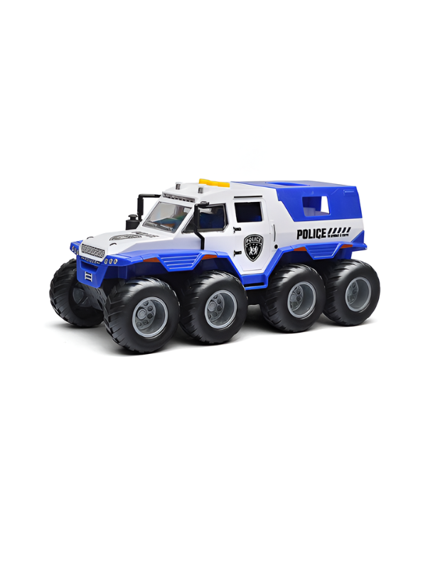 8-Wheel RC Police Monster Truck – High-Speed Off-Road Remote Control SUV.