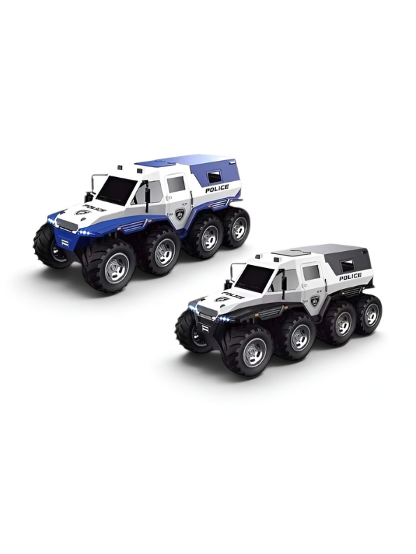 8-Wheel RC Police Monster Truck – High-Speed Off-Road Remote Control SUV.
