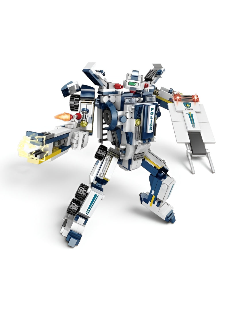 8-in-3 Police Robot Building Blocks Set | Transforming Toy Truck & Jet TV6556