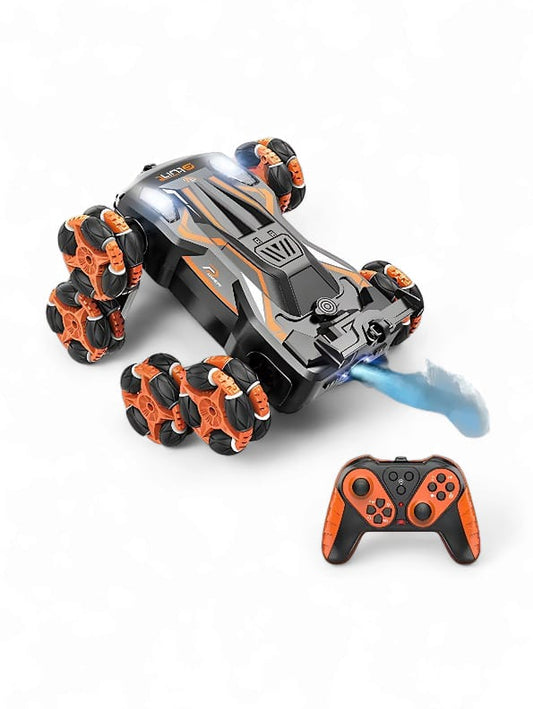 8 Wheels RC Stunt Remote Control Car For Kids - Orange (L-J-83) - Toyloft