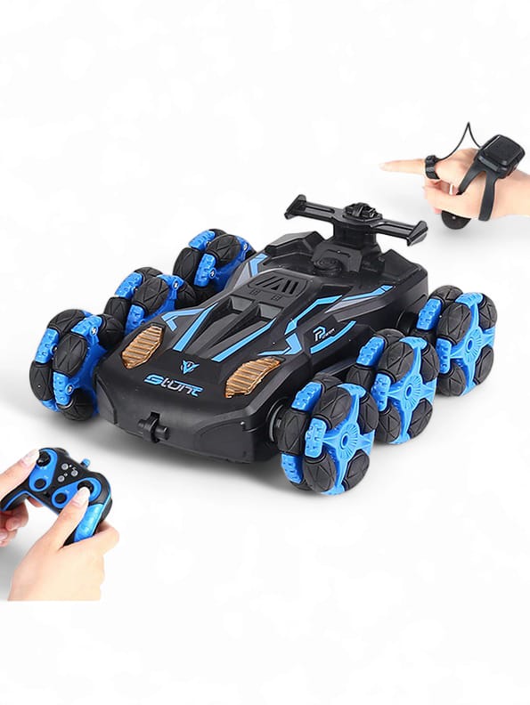 Wheels RC Stunt Remote Control Car For Kids Blue (L-J-83