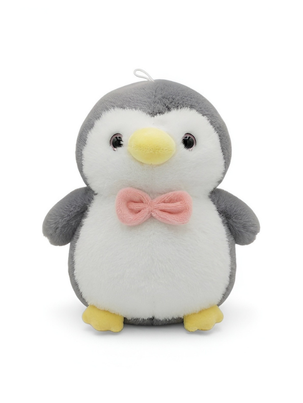 9-Inch Adorable Penguin Plush Toy – Soft Stuffed Animal with Pink Bow Tie ST15303.
