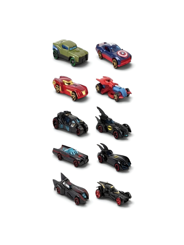 9-Piece Superhero Die-Cast Toy Car Set – Character Metal Vehicles Playset & Ideal Gift for Kids MD170