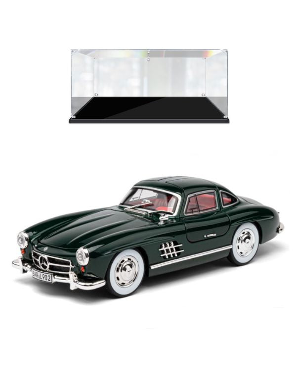 Mercedes Benz 300 SL Gullwing Model Diecast Car Scale 1:24 - Emerald Green - Acrylic Transparent Box