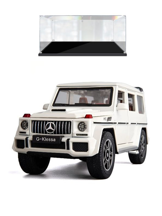 Mercedes Benz G63 Model Diecast Car Scale 1:24 - White - Acrylic Transparent Box