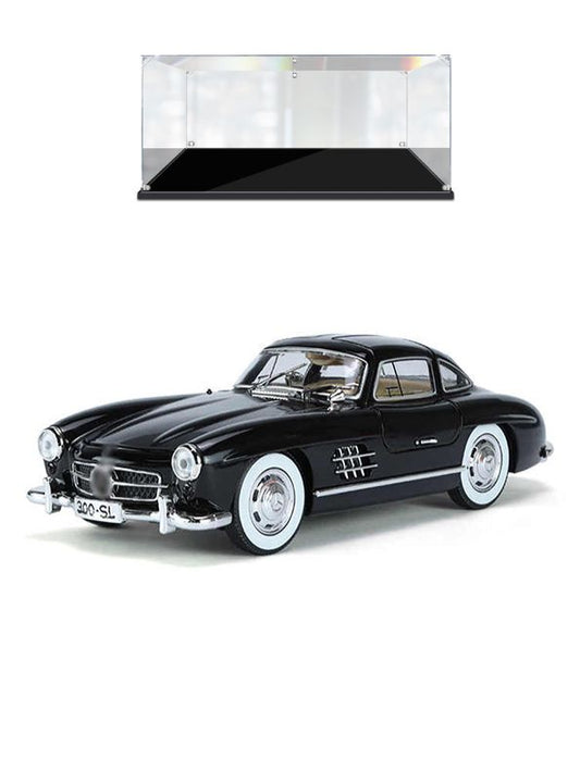 Mercedes Benz 300 SL Gullwing Model Diecast Car Scale 1:24 - Black - Acrylic Transparent Box