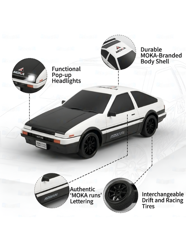 AE86 RC Drift Car 4WD - 2.4GHz High Speed JDM Remote Control Racing Car TV6758