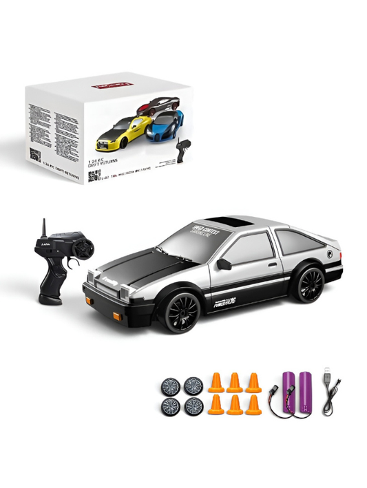 AE86 Style 4WD RC Drift Car 1:24 Scale | 2.4GHz High-Speed Remote Control Racing Car | Drift Toy Gift for Kids & Adults TV6440