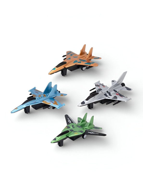 12-Piece Die-Cast Military Fighter Jet Toy Set – Pull-Back Action Airplanes for Kids, Assorted Camouflage Combat Planes, Gift for Boys and Girls Ages 3+ LMI16102