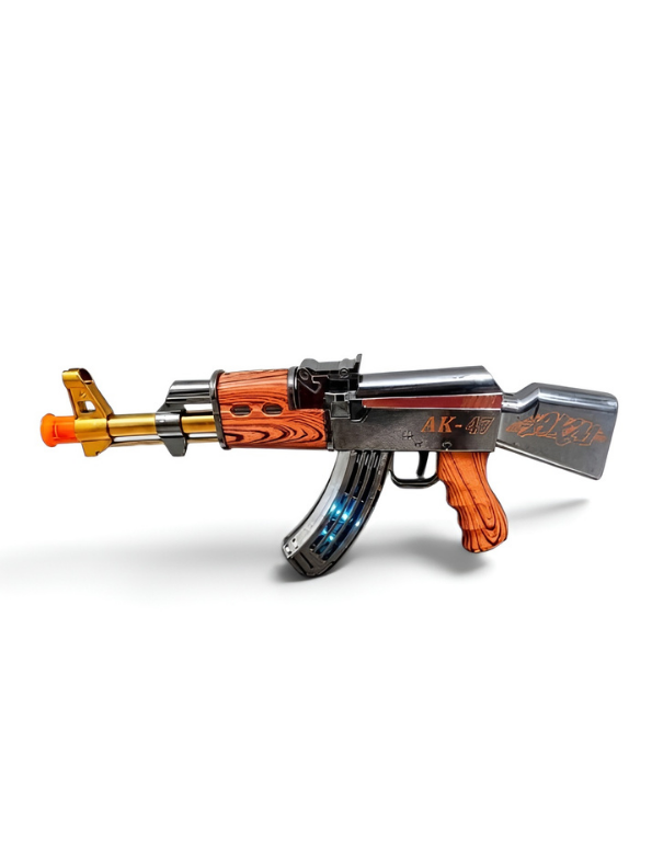 AK-47 Realistic Combat Toy Rifle with LED Lights & Sound – Ages 3+ MD450