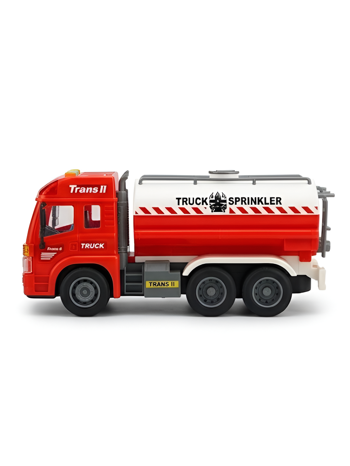 Friction Powered Water Sprinkler Tanker Truck Toy with Openable Water Inlet & Rear Spray Pump Mechanisms – (Red) Educational Construction Vehicle Toy for Kids NX16802