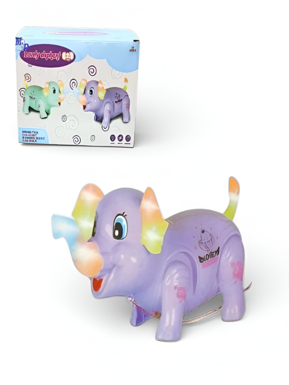 Lovely Elephant Musical Walking Toy with Rainbow Glowing Ears, Interactive Lights & Sounds, Educational Robotic Pet for Kids Boys & Girls Ages 3+ TV1287