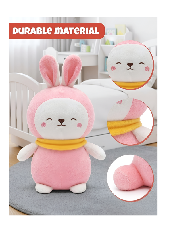 Soft Pink Rabbit Stuffed Toy (10 Inches) - Features Cuddly Design, Yellow Scarf, and Heart-Shaped Nose - Durable, BIS Certified Safe Plush for Toddlers and Kids ST11127