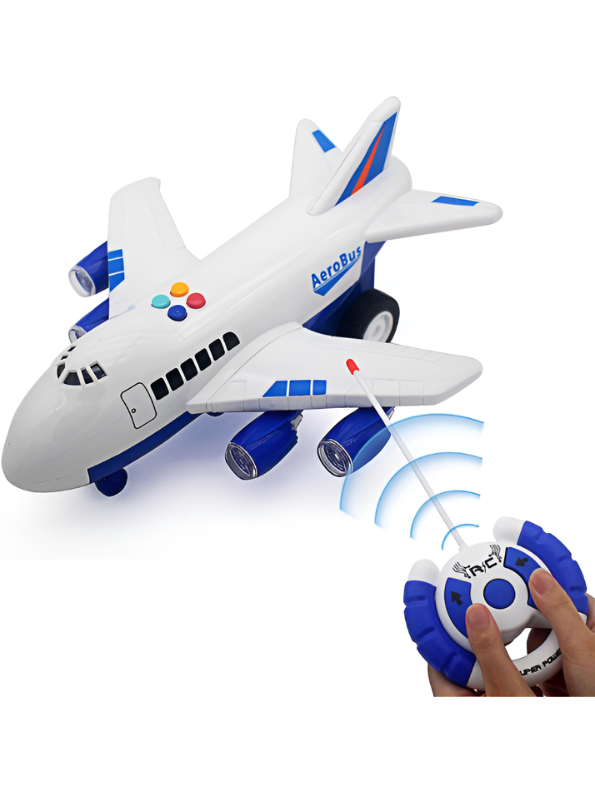Large RC AeroBus Airliner Toy - My First Remote Control Airplane for Toddlers - Interactive Musical Aviation Set with LED Lights - Creative Birthday Gift for Aspiring Pilots and Kids TV1821